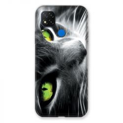 Coque Pour Xiaomi Redmi 9C Chat Vert