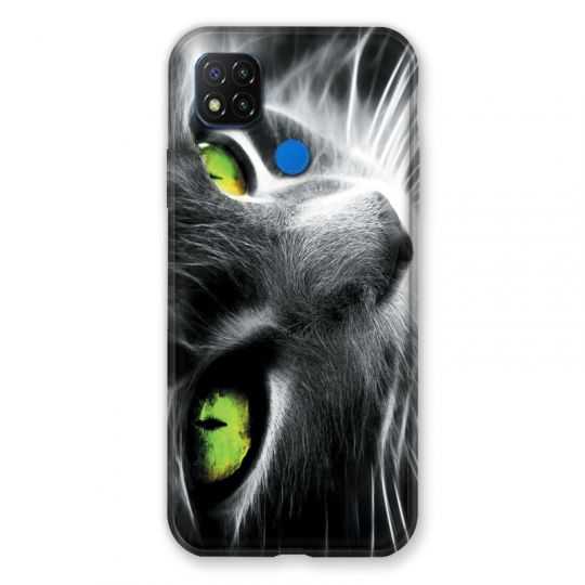 Coque Pour Xiaomi Redmi 9C Chat Vert