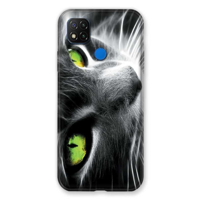 Coque Pour Xiaomi Redmi 9C Chat Vert