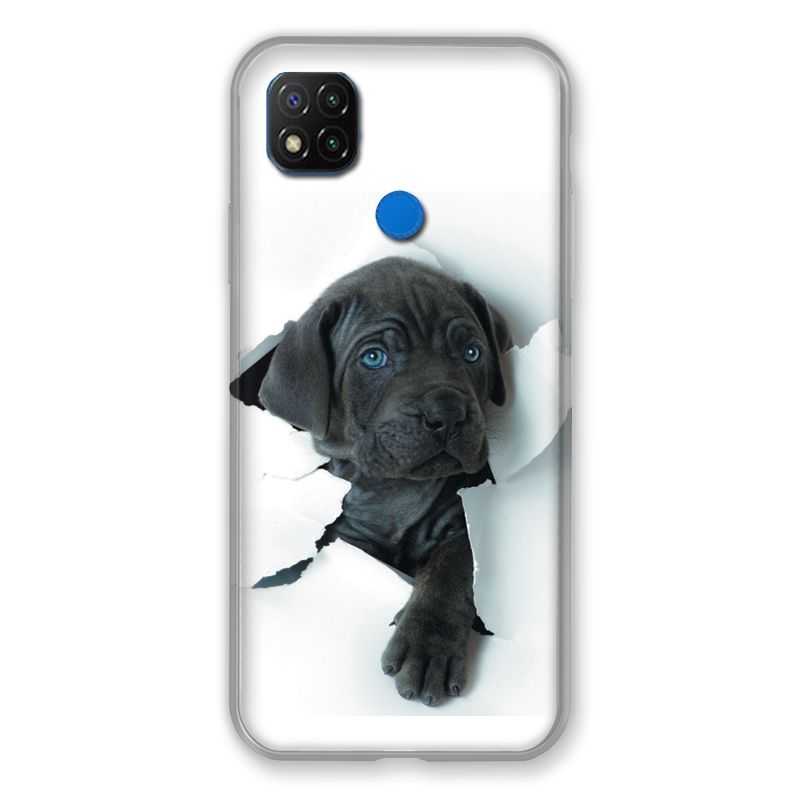 Coque Pour Xiaomi Redmi 9C Chien Noir