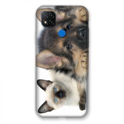 Coque Pour Xiaomi Redmi 9C Chien vs Chat