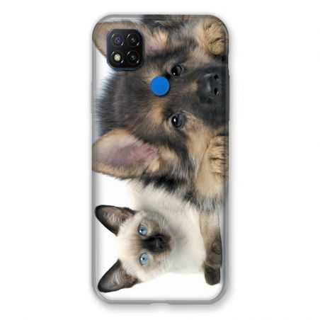 Coque Pour Xiaomi Redmi 9C Chien vs Chat