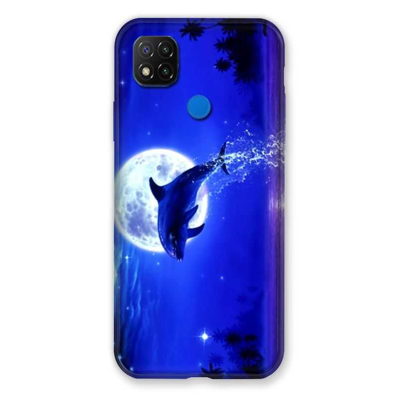 Coque Pour Xiaomi Redmi 9C Dauphin Lune