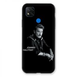 Coque Pour Xiaomi Redmi 9C Johnny Hallyday Noir
