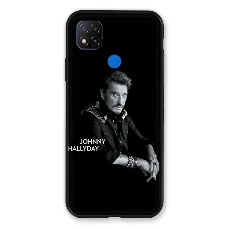 Coque Pour Xiaomi Redmi 9C Johnny Hallyday Noir