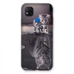 Coque Pour Xiaomi Redmi 9C Chat Reflet