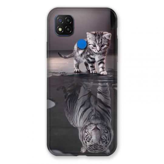 Coque Pour Xiaomi Redmi 9C Chat Reflet