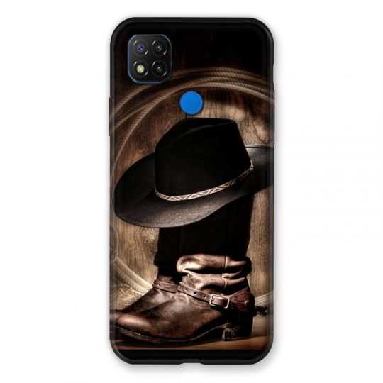 Coque Pour Xiaomi Redmi 9C Cow Boy Chapeau