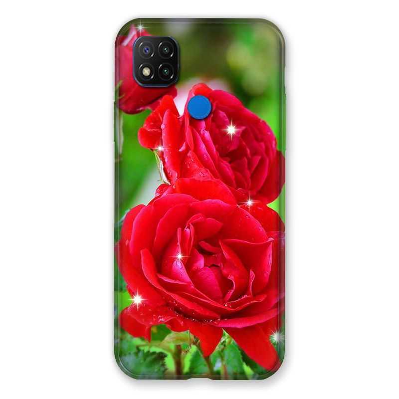 Coque Pour Xiaomi Redmi 9C Fleur Rose Rouge
