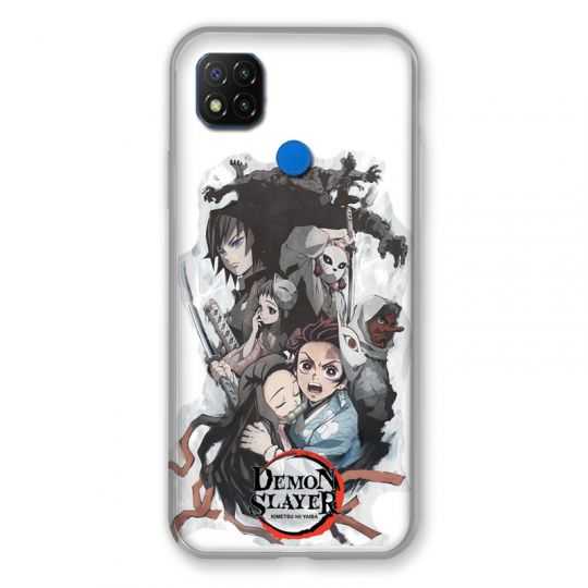 Coque Pour Xiaomi Redmi 9C Manga Demon Slayer Blanc