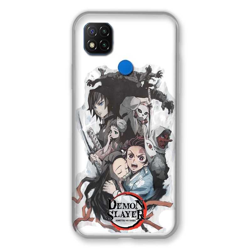 Coque Pour Xiaomi Redmi 9C Manga Demon Slayer Blanc