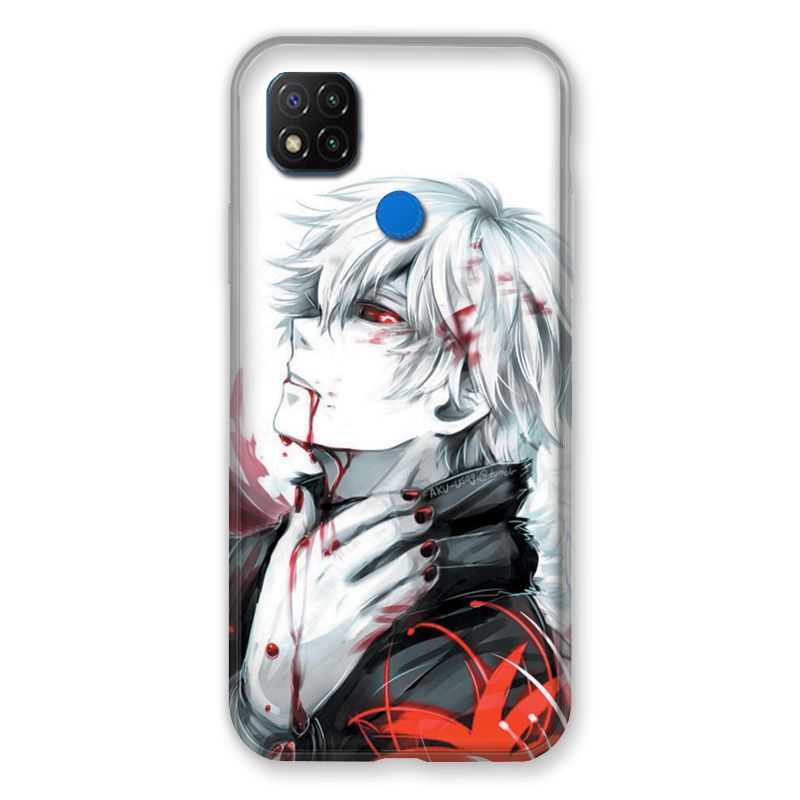 Coque Pour Xiaomi Redmi 9C Manga Kaneki Blanc