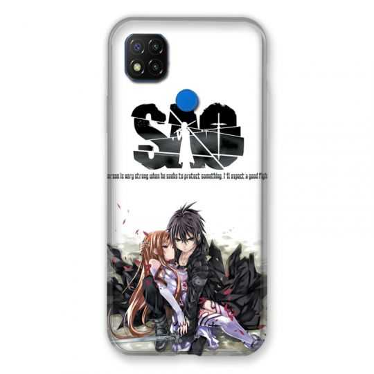Coque Pour Xiaomi Redmi 9C Manga SAO sword Art Online Blanc