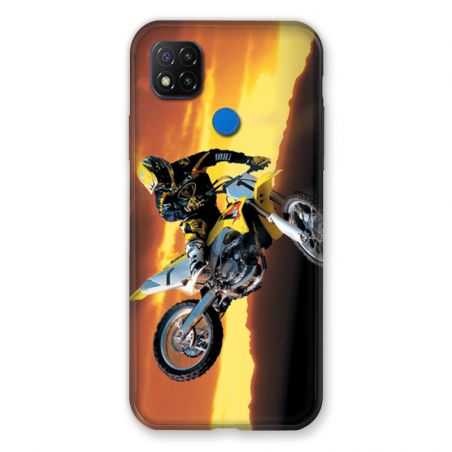 Coque Pour Xiaomi Redmi 9C Moto Cross Noir