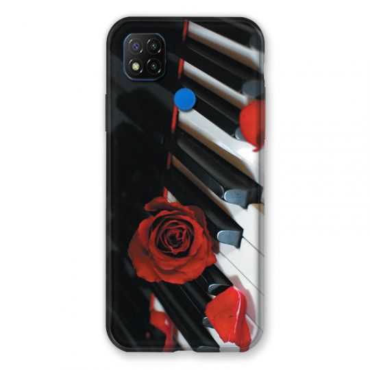 Coque Pour Xiaomi Redmi 9C Musique Rose Piano
