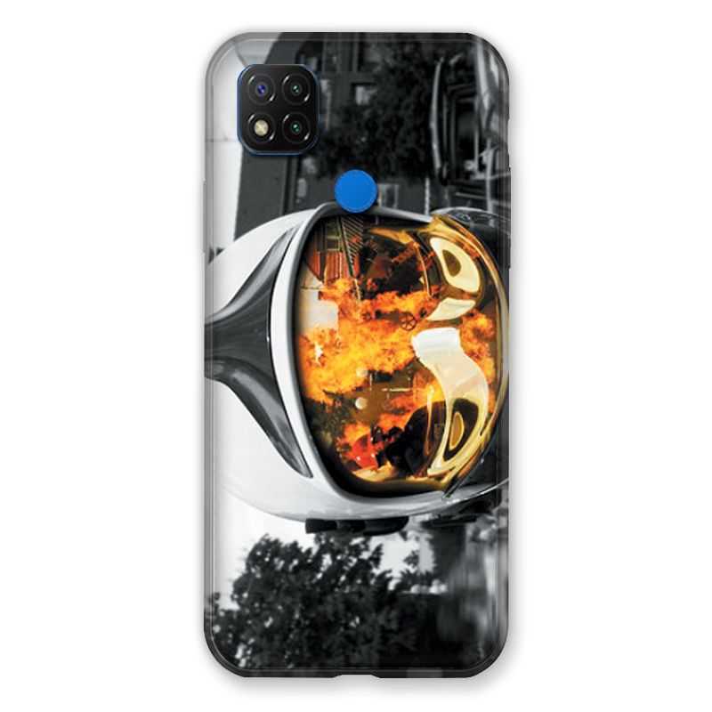 Coque Pour Xiaomi Redmi 9C Pompier Casque Feu