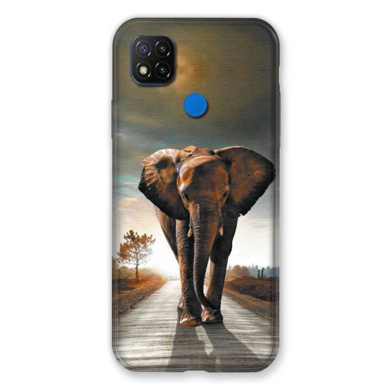 Coque Pour Xiaomi Redmi 9C Savane Elephant Route