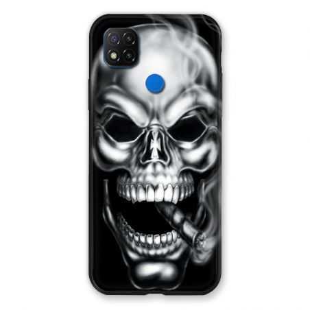 Coque Pour Xiaomi Redmi 9C Tete de Mort Fume