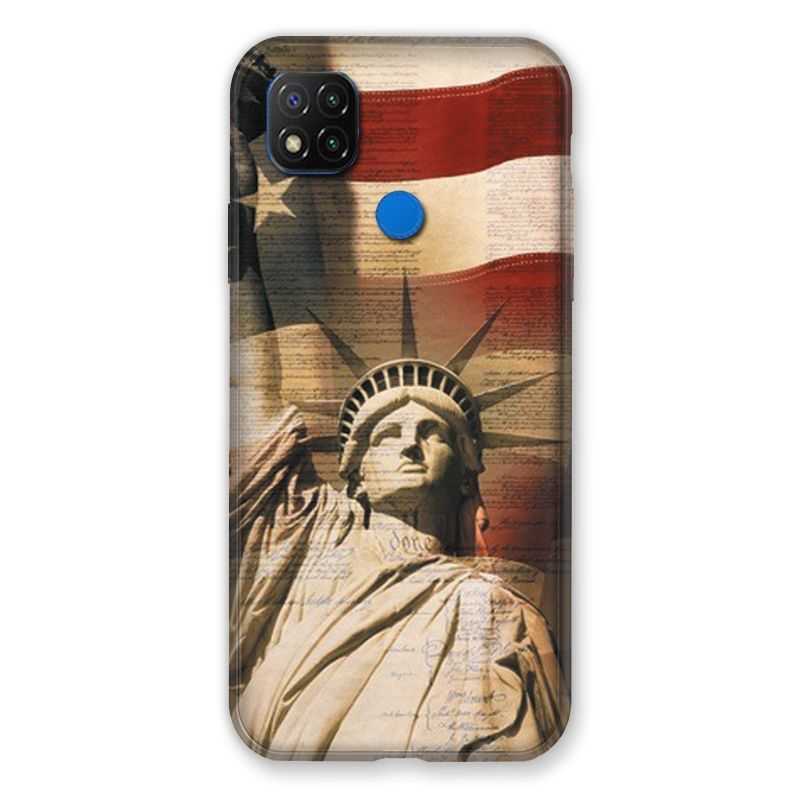 Coque Pour Xiaomi Redmi 9C Amerique USA Statue liberté