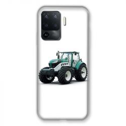 Coque Pour Oppo A94 5G Agriculture Tracteur Blanc