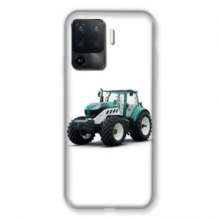 Coque Pour Oppo A94 5G Agriculture Tracteur Blanc