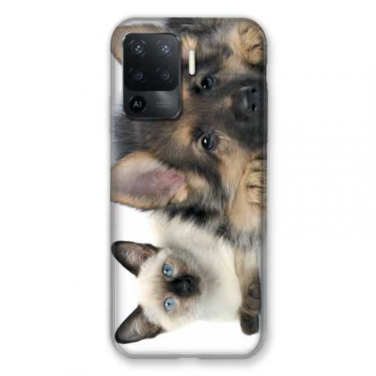 Coque Pour Oppo A94 5G Chien vs Chat