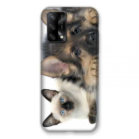 Coque Pour Oppo A54 5G / A74 5G Chien vs Chat