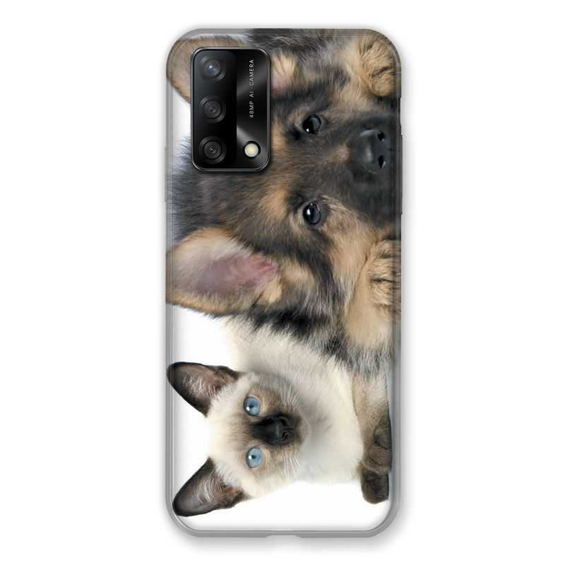 Coque Pour Oppo A54 5G / A74 5G Chien vs Chat