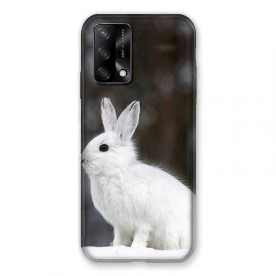 Coque Pour Oppo A54 5G / A74 5G Lapin Blanc