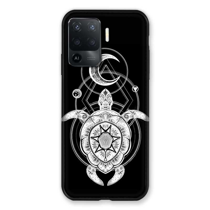 Coque Pour Oppo A94 5G Animaux Maori Tortue Noir