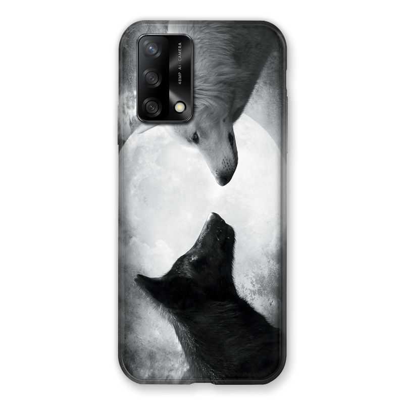 Coque Pour Oppo A54 5G / A74 5G Loup Duo