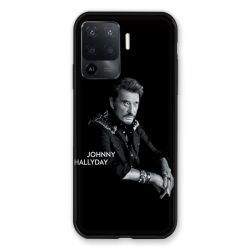 Coque Pour Oppo A94 5G Johnny Hallyday Noir