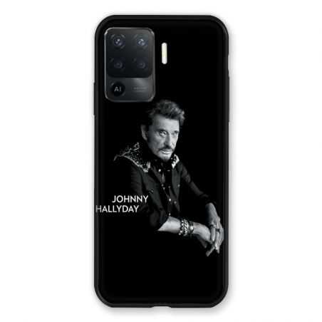 Coque Pour Oppo A94 5G Johnny Hallyday Noir