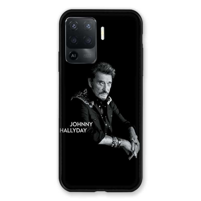 Coque Pour Oppo A94 5G Johnny Hallyday Noir