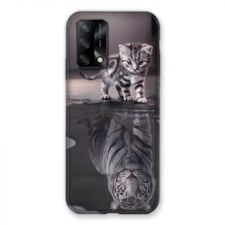 Coque Pour Oppo A54 5G / A74 5G Chat Reflet