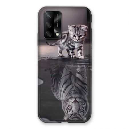 Coque Pour Oppo A54 5G / A74 5G Chat Reflet