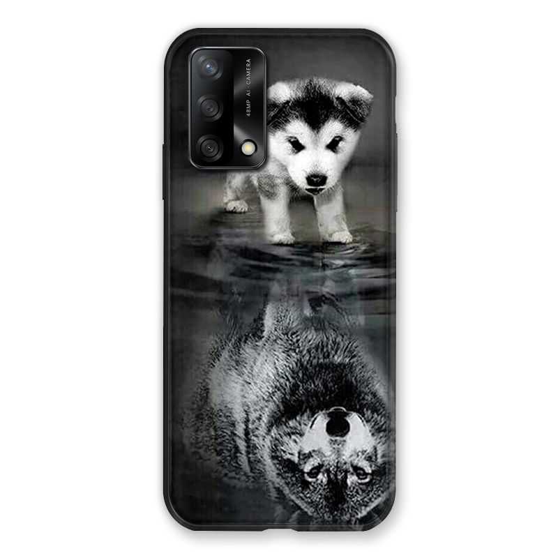 Coque Pour Oppo A54 5G / A74 5G Chien Reflet