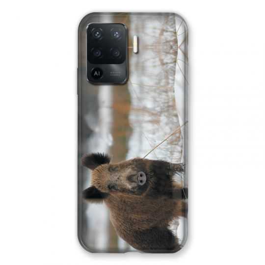 Coque Pour Oppo A94 5G Chasse Sanglier Neige
