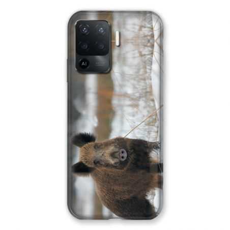 Coque Pour Oppo A94 5G Chasse Sanglier Neige