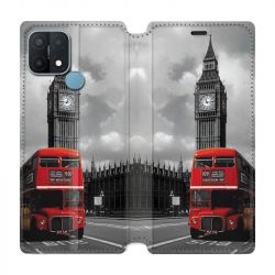 Housse Cuir Portefeuille Pour Oppo A15 Angleterre London Bus