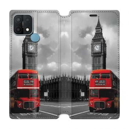 Housse Cuir Portefeuille Pour Oppo A15 Angleterre London Bus