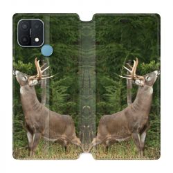 Housse Cuir Portefeuille Pour Oppo A15 Cerf