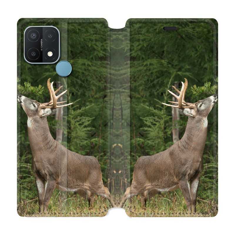 Housse Cuir Portefeuille Pour Oppo A15 Cerf