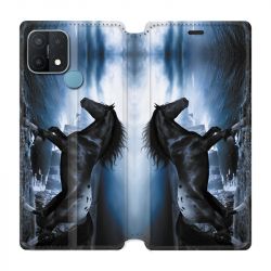 Housse Cuir Portefeuille Pour Oppo A15 Cheval Noir