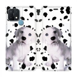 Housse Cuir Portefeuille Pour Oppo A15 Chien Dalmatien