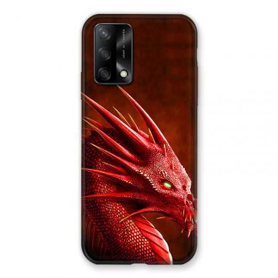 Coque Pour Oppo A54 5G / A74 5G Dragon Rouge