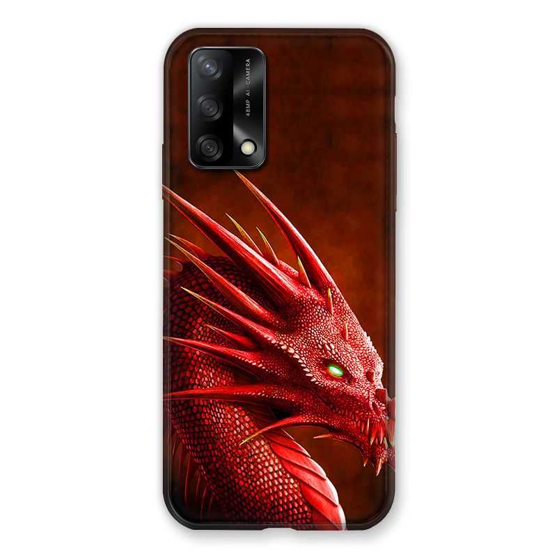 Coque Pour Oppo A54 5G / A74 5G Dragon Rouge