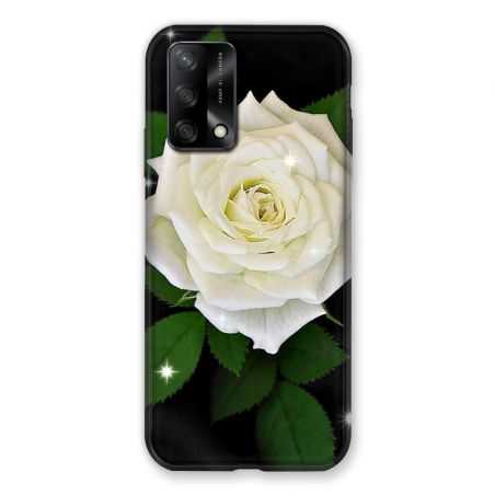 Coque Pour Oppo A54 5G / A74 5G Fleur Rose Blanche