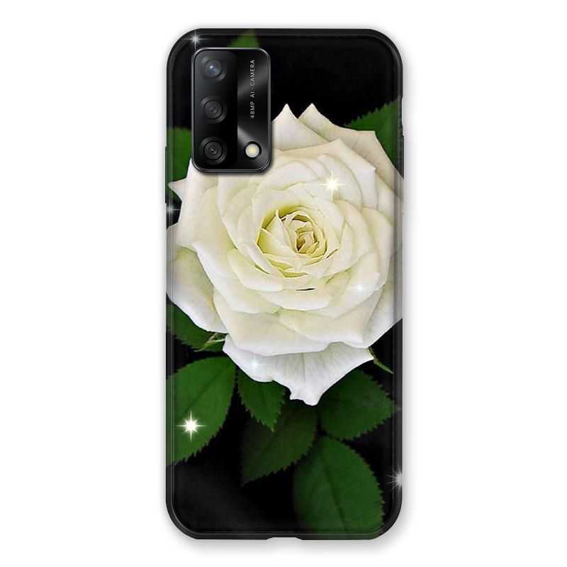 Coque Pour Oppo A54 5G / A74 5G Fleur Rose Blanche