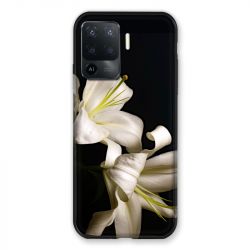 Coque Pour Oppo A94 5G Fleur Lys Noir